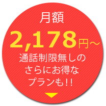 月額2,178円～ 通話制限無しのさらにお得なプランも！！